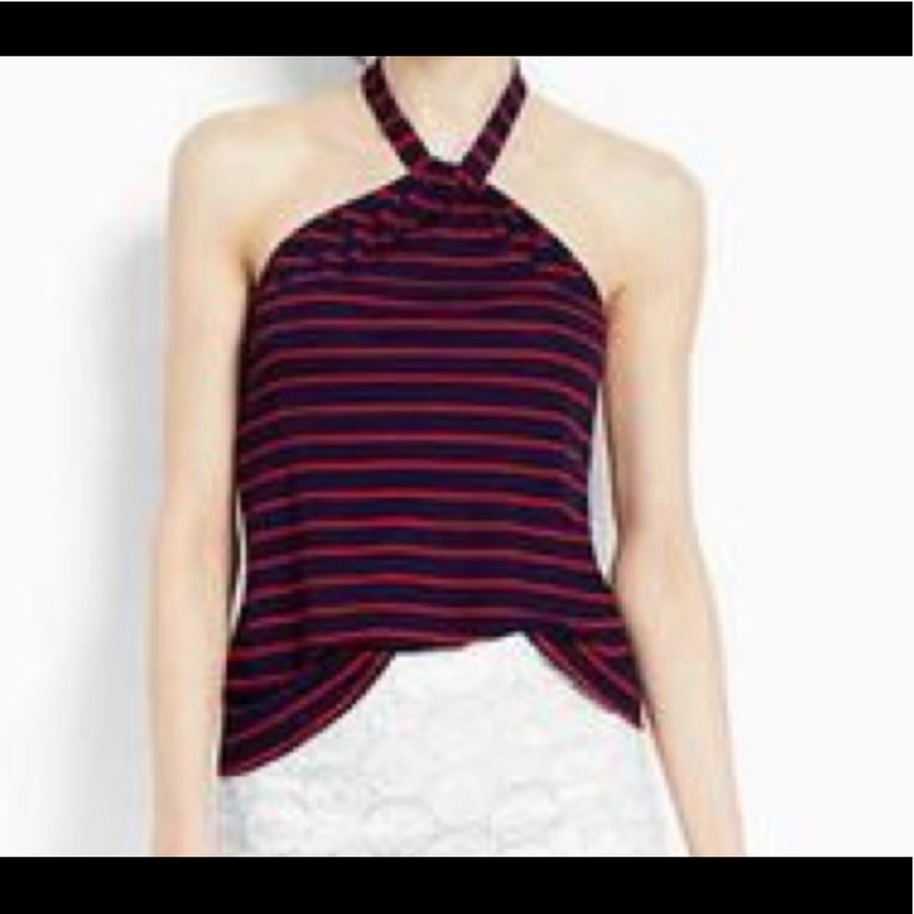 Ann Taylor Striped Halter Top|  Small